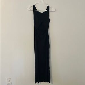 L*Space Classic Black scuba maxi dress with front cut out